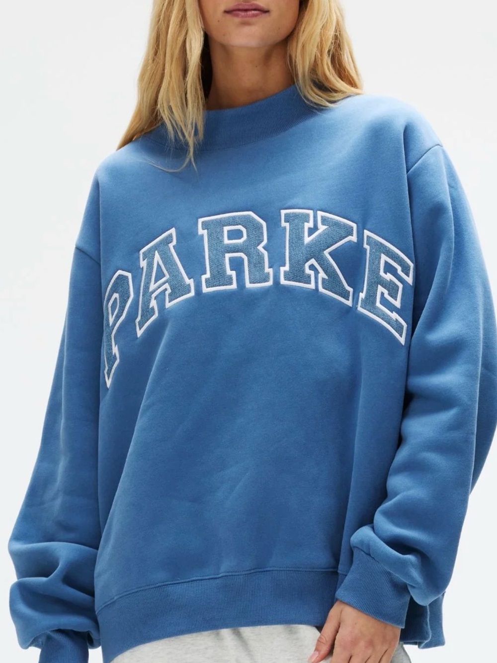 PARKE VINTAGE DENIM VARSITY MOCKNECK